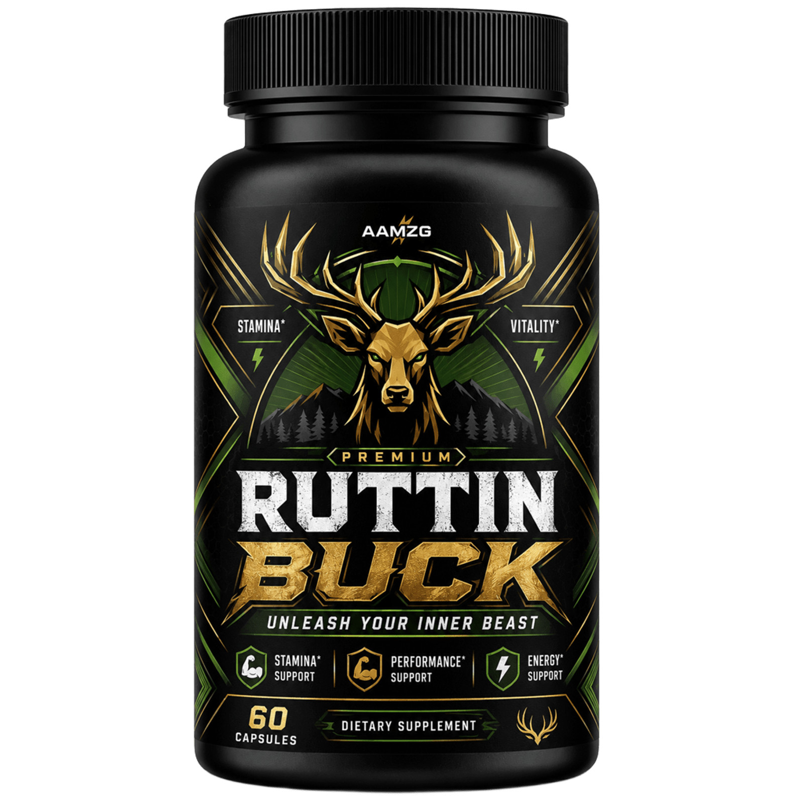 Aamzg Ruttin Buck Advanced Male Support Max Supplement Vitamin 60 Capsule USA