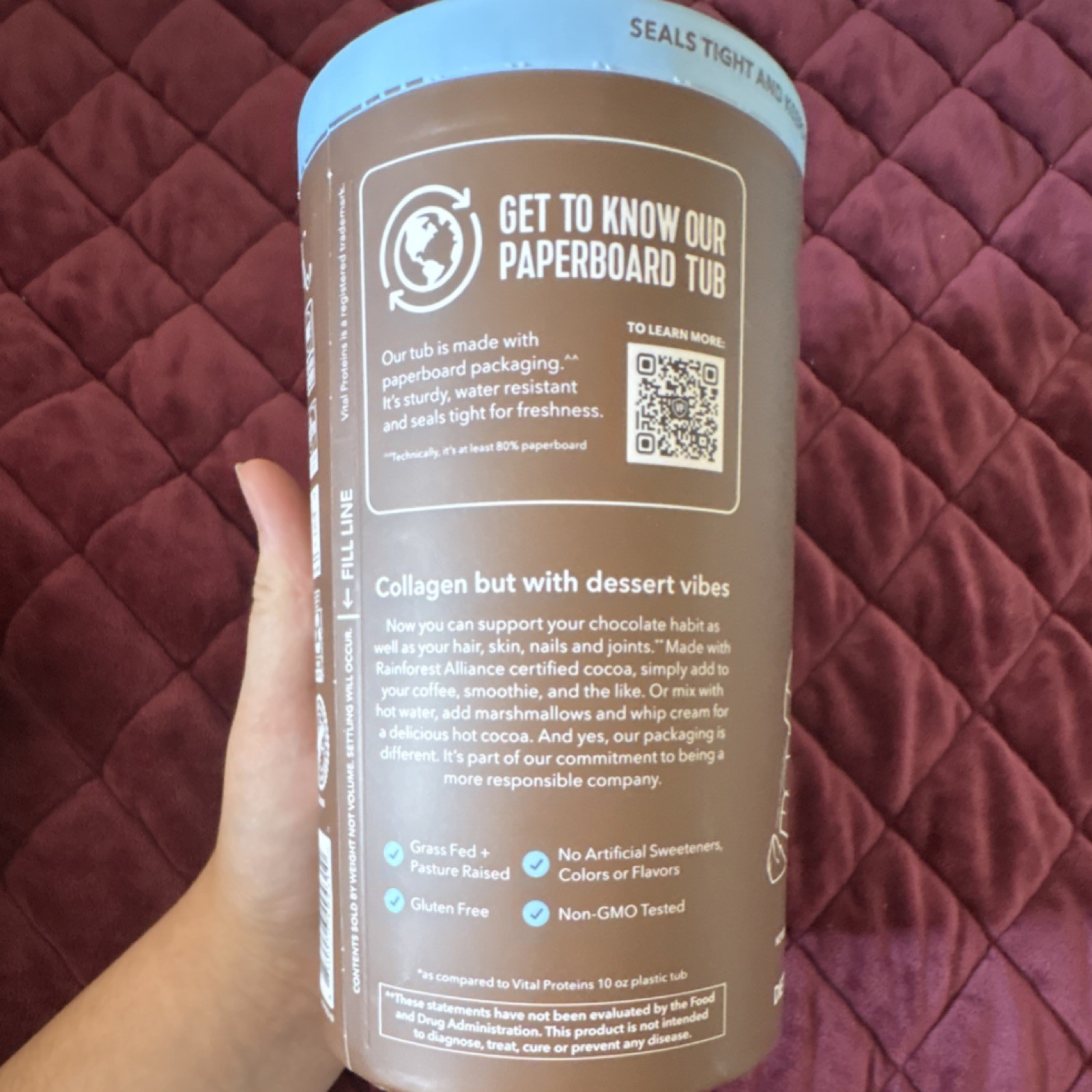Vital Proteins Collagen Peptides Chocolate Powder 13.5 oz Joint Support GF