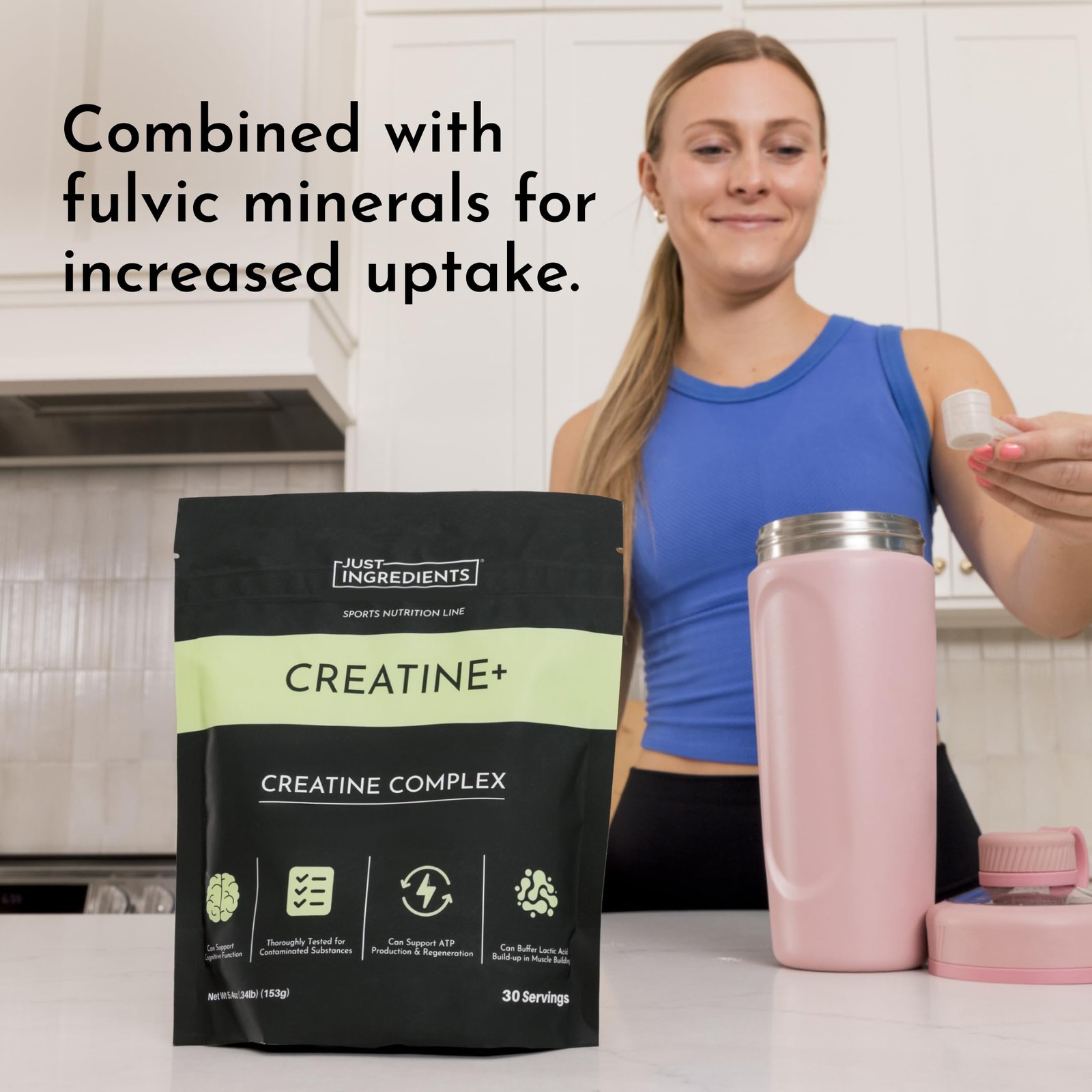 JUST INGREDIENTS Creatine Monohydrate Powder with Rejen 5.4 Ounce (Pack of 1)