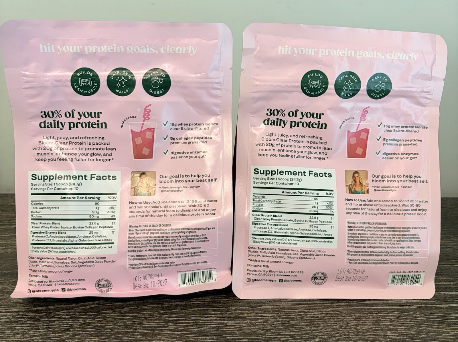 Bloom Clear Protein Powder Strawberry Watermelon-2 pack