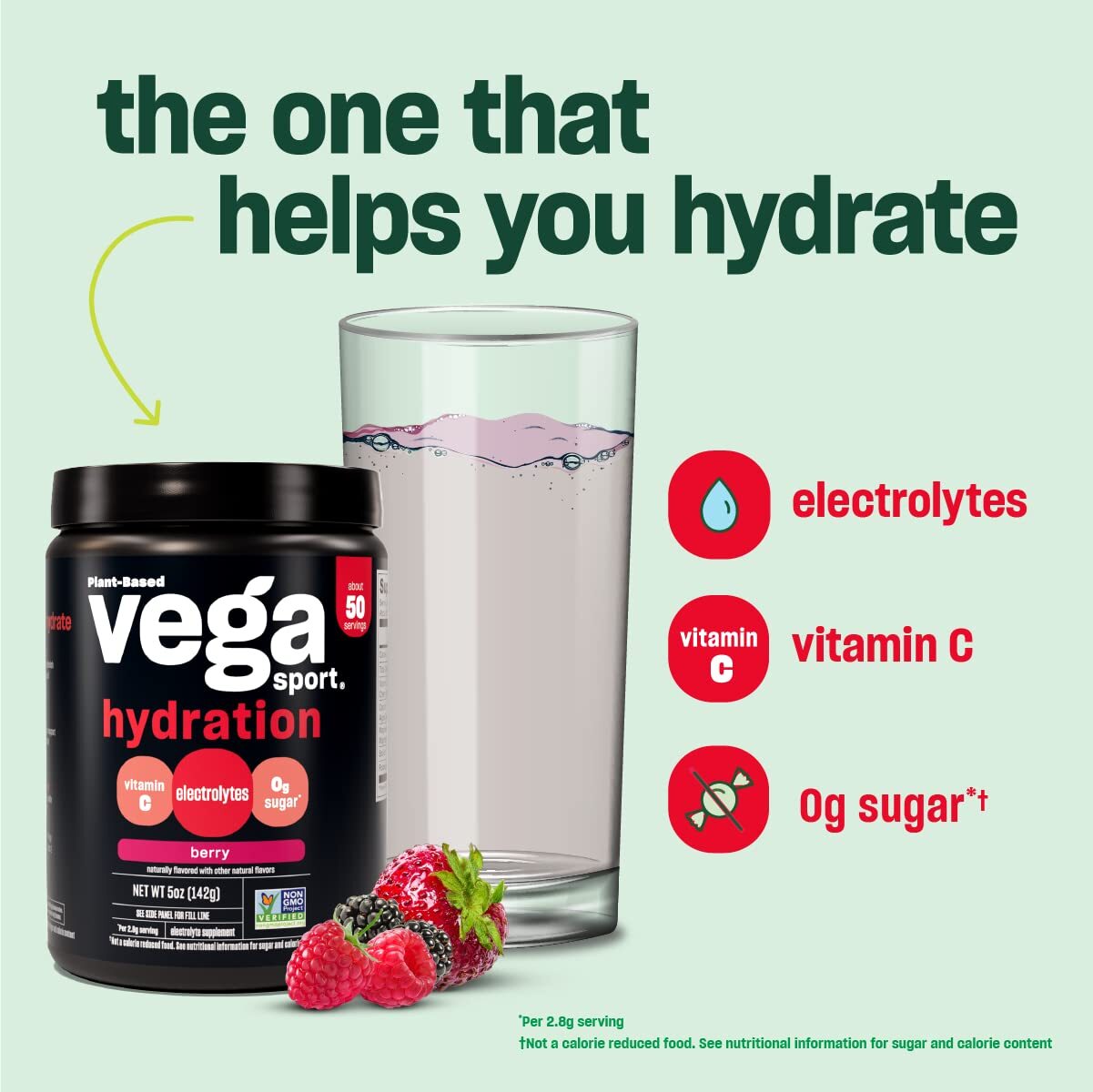 Vega Sport Hydration Powder Lemon Lime Electrolyte Supplement 50 Servings