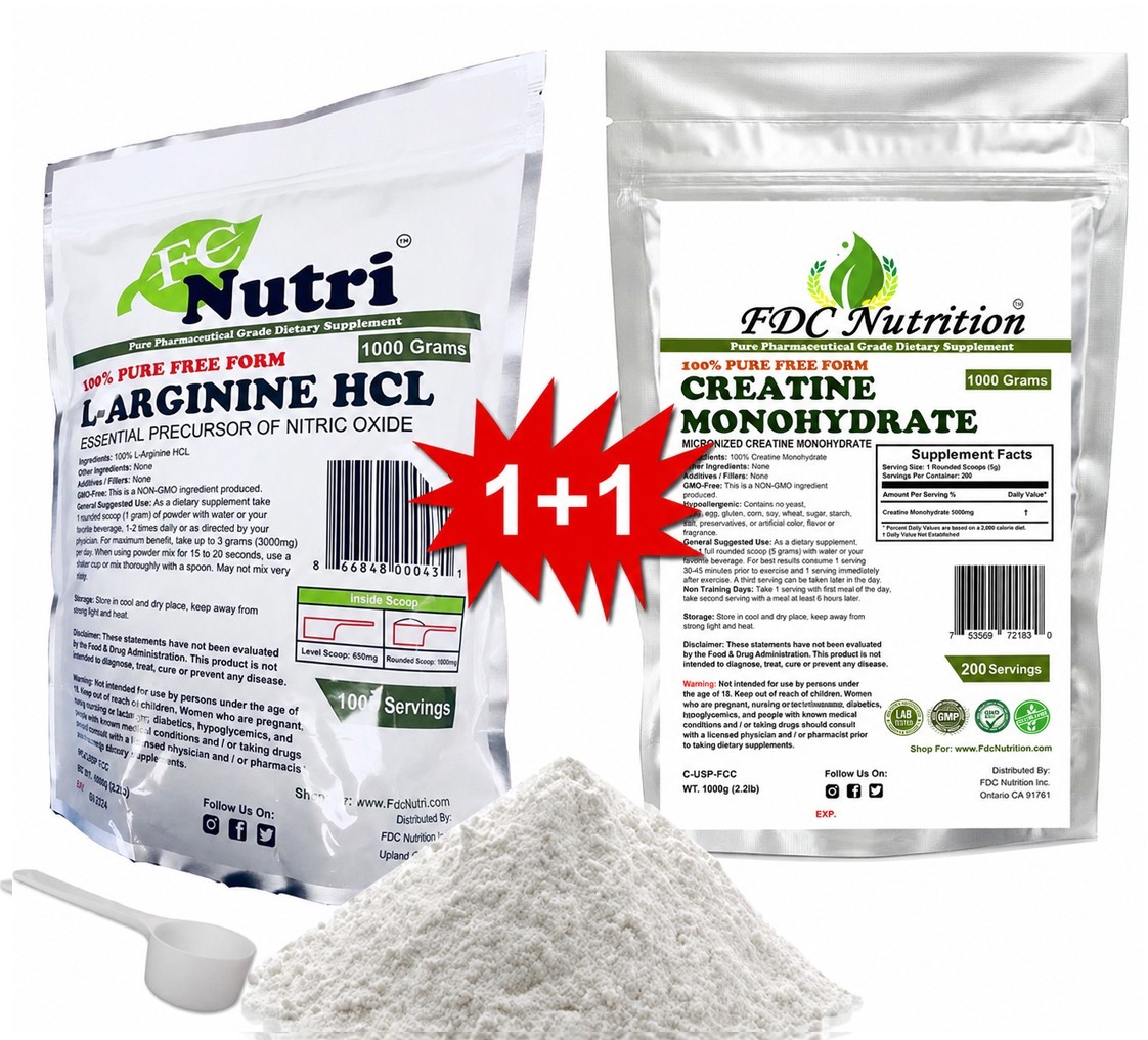 Creatine Monohydrate Powder+Pea Protein+Arginine HCL Powder Bundle Nutrition