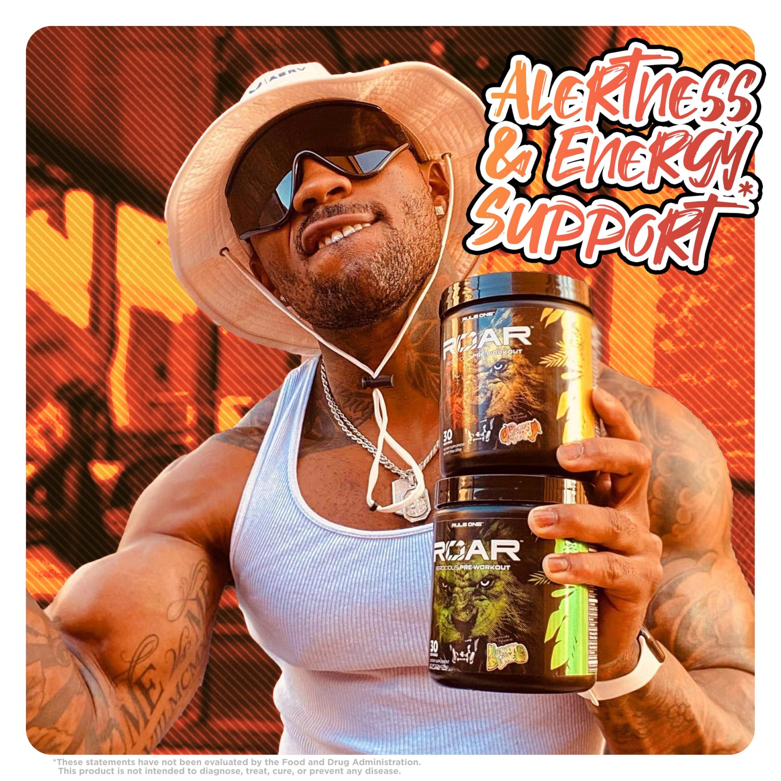 R1 ROAR Ferocious Pre Workout Supplement 10.56 Ounce Energy Hydration Formula