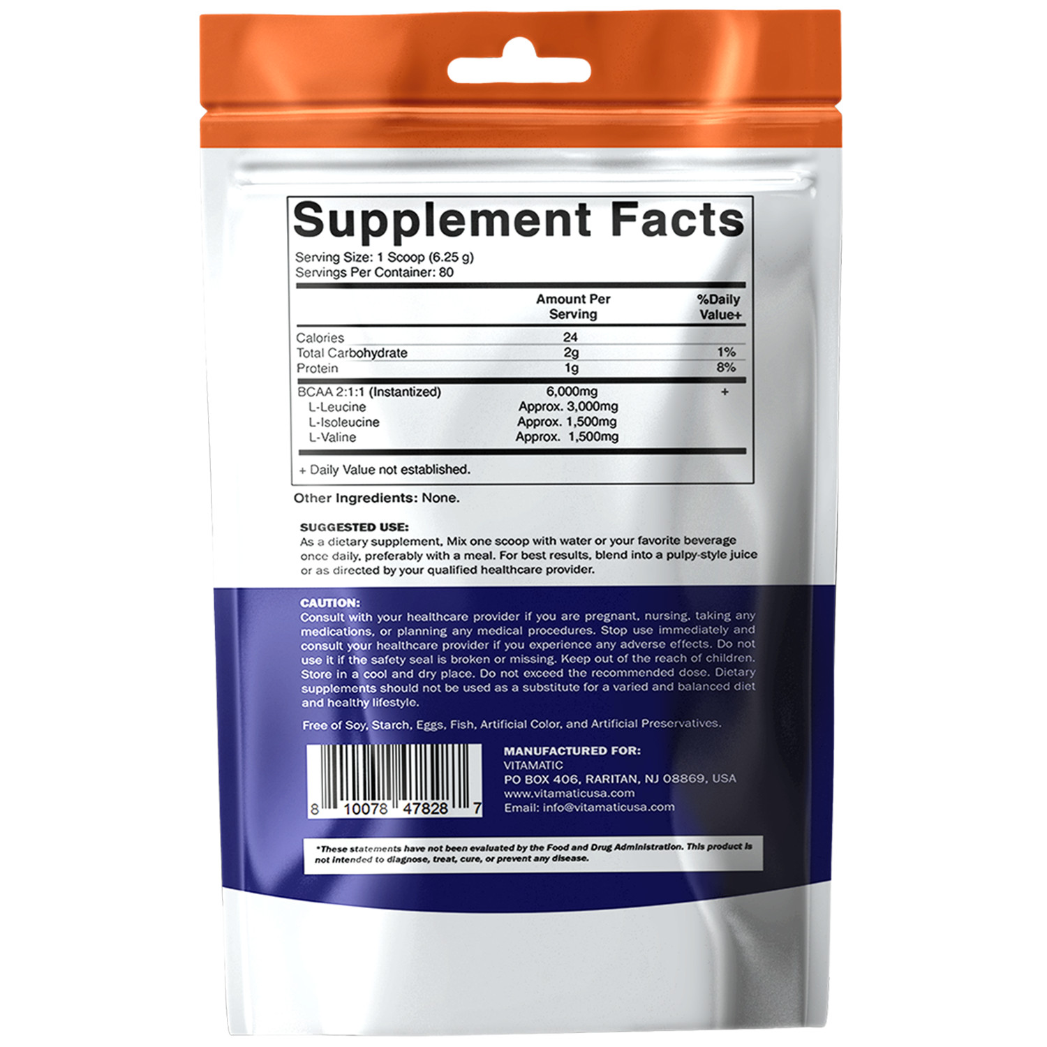 Vitamatic BCAA Powder – 2:1:1 Instantized Branched Chain Amino Acid – 500 Gram