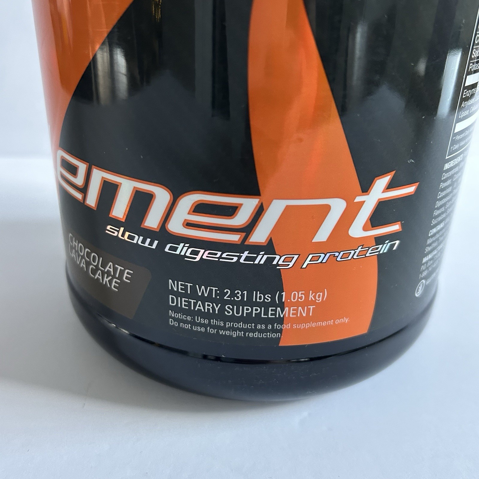 ELEMENT PROTEIN POWDER -CHOCOLATE LAVA CAKE 2.31 LB Exp7/27 Slow Digesting GF