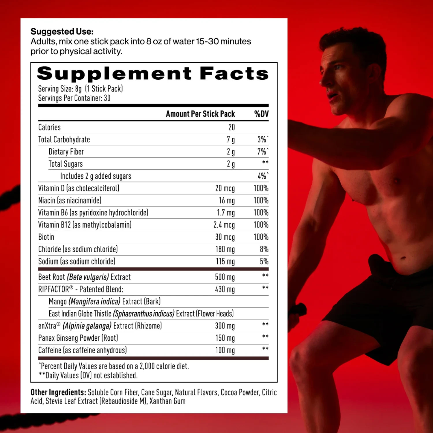 M DRIVE Accelerate Pre-Workout for Strength, Pump & Focus 30 Stick Packs (8.5oz)