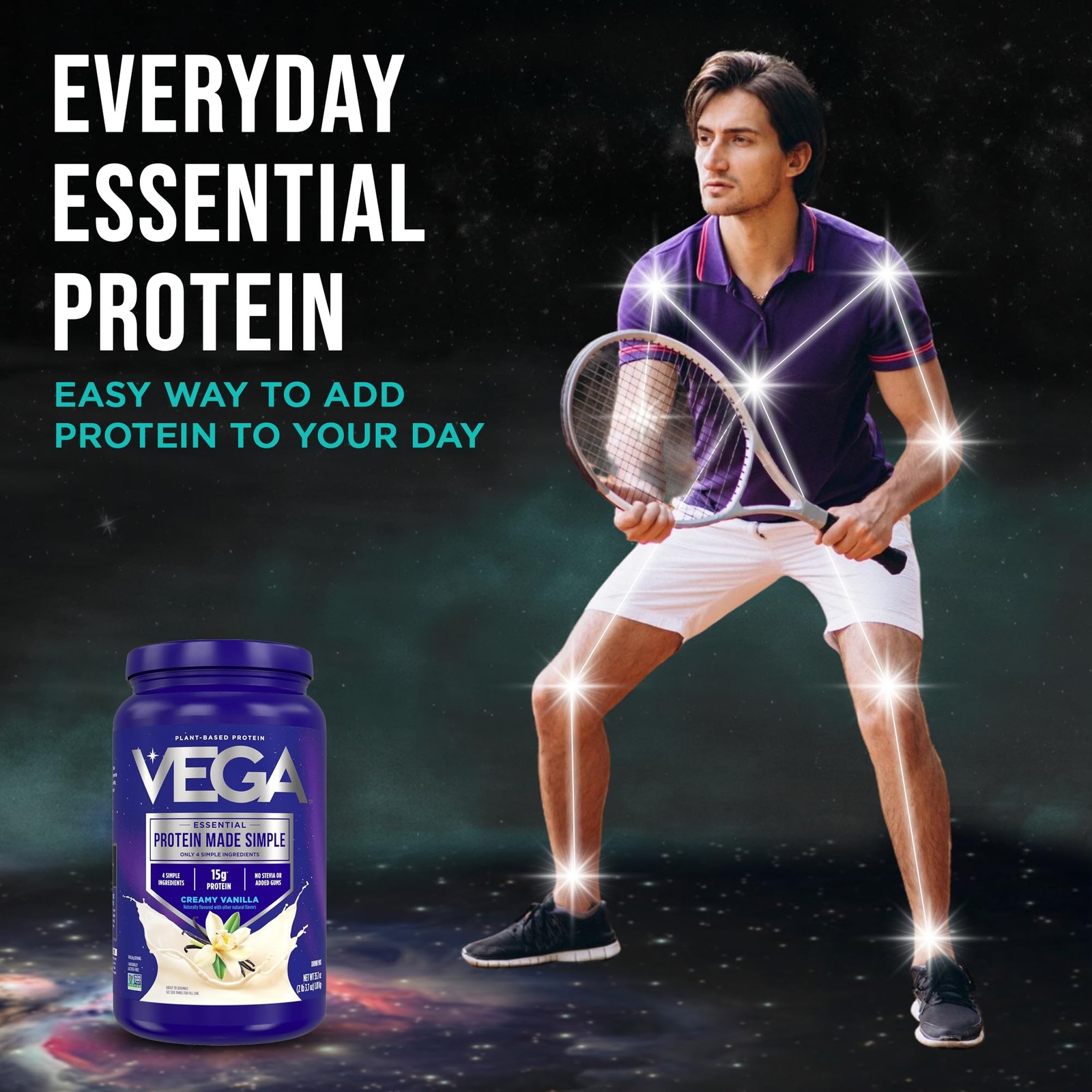 Vega Protein Made Simple Plant-Based Vanilla 2.2 Pound (Pack of 1),