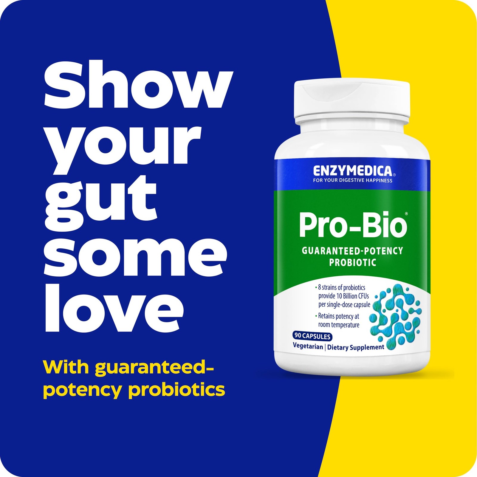 Enzymedica Pro-Bio Probiotic 10 Billion CFU Shelf Stable Stomach Acid Resistant