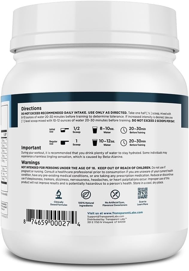 Cognitive Enhancer and Energy Booster Pre-Workout Powder – 30 Servings Canister
