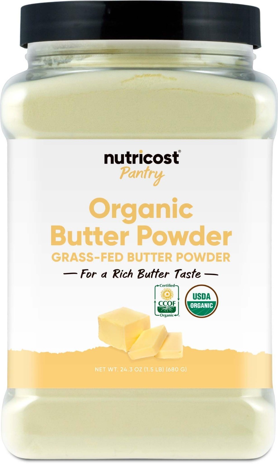 Organic Grass-Fed Butter Powder 1.5 LB | Non-GMO, Gluten-Free, Dairy Alternative