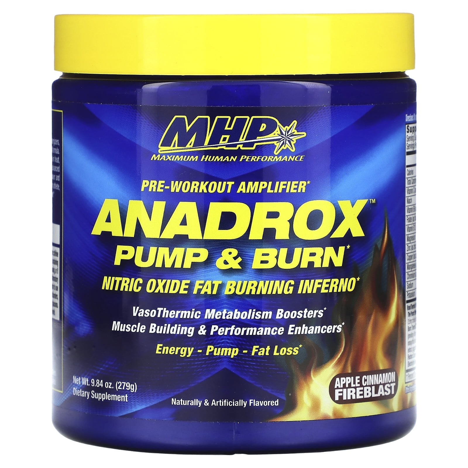 MHP Anadrox Pump & Burn, Pre-Workout Amplifier, Apple Cinnamon Fireblast, 9.84 O