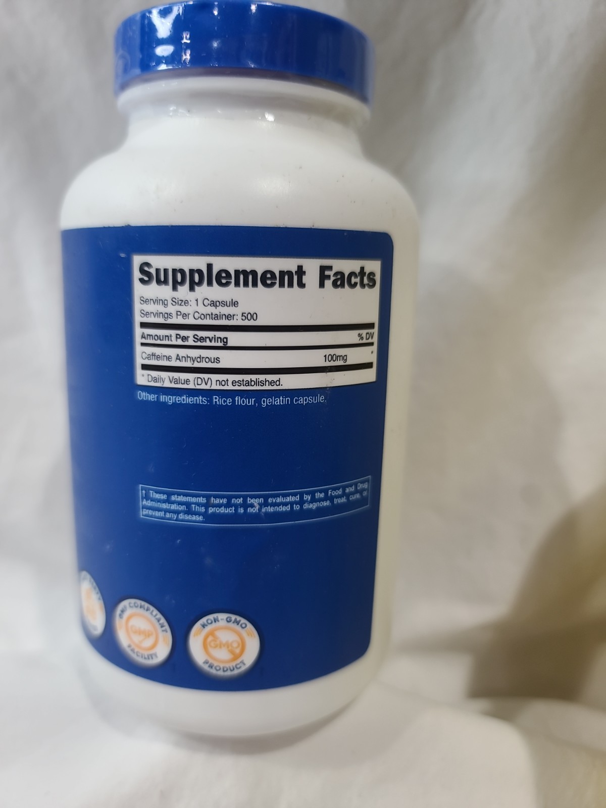 Nutricost Caffeine Pills 100mg, 500 Capsules Exp.06/2028