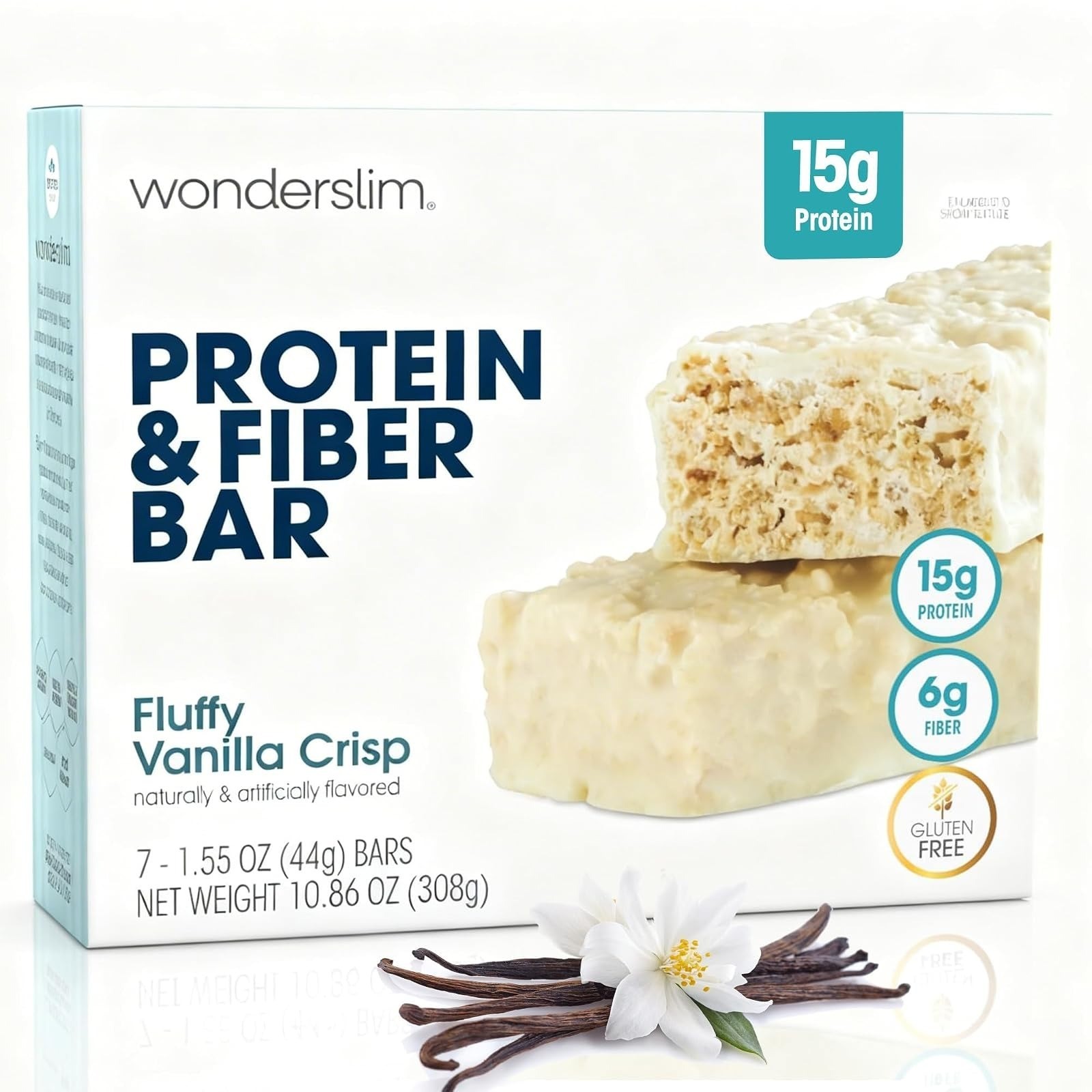 WonderSlim High Fiber Protein Bars – 15g Protein, Low Sugar, Gluten-Free