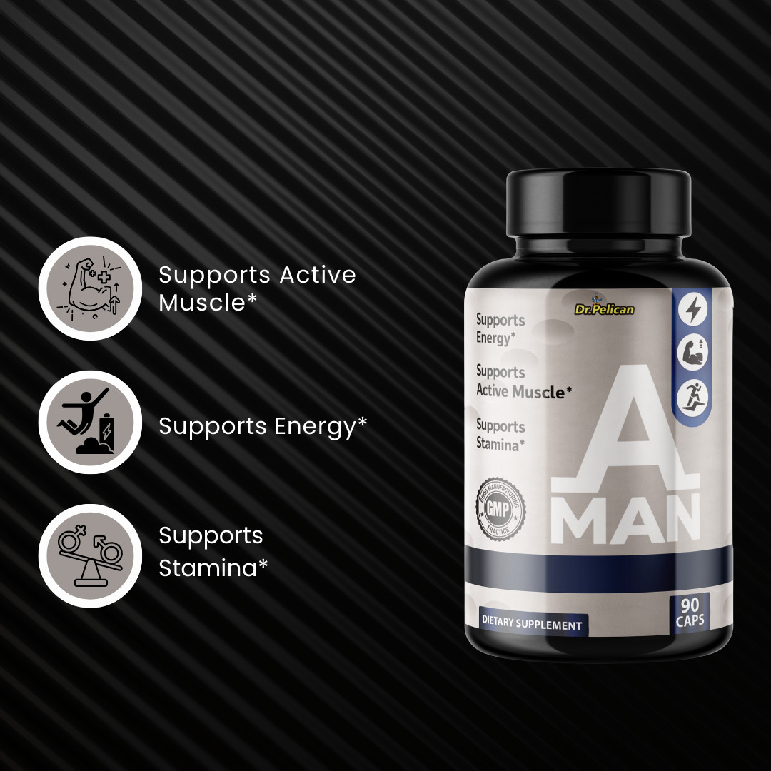 A MAN- Bodybuilding & Men’s Health Support- 12 Bottles- 1080 Capsules