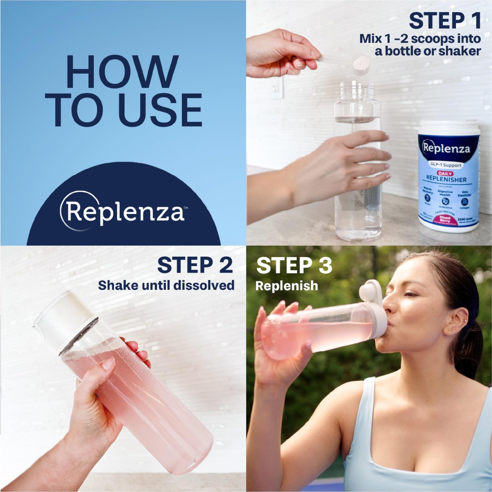 Replenza Daily Replenisher Nutritional Support Recovery Digestive Elasticity