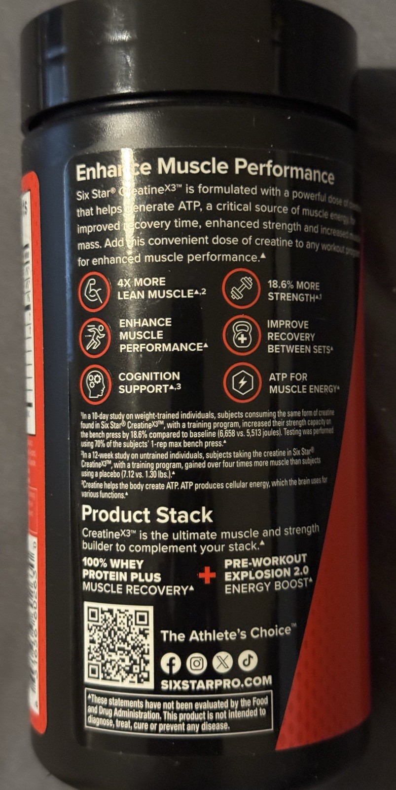 Six Star Elite Series Creatine X3 Micronized Creatine Muscle Builder 60P