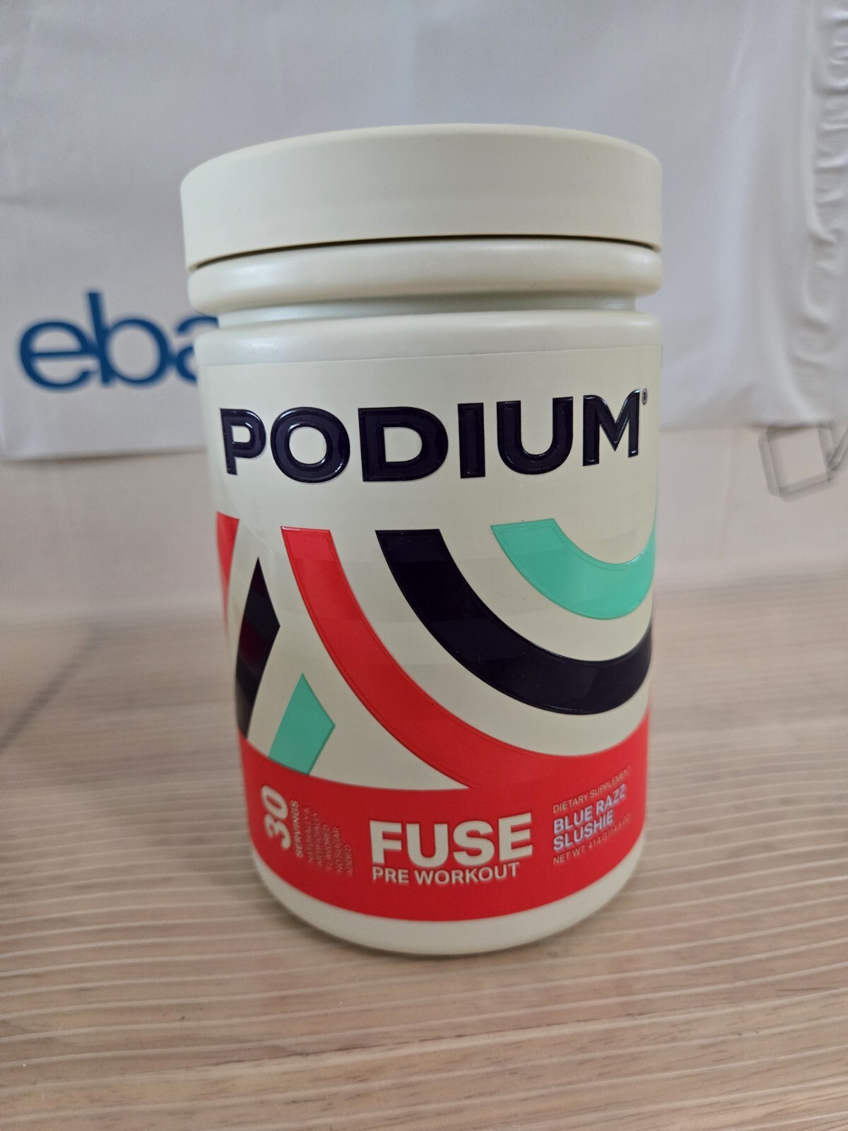 PODIUM FUSE Pre Workout – Blue Razz Slushie (30 Servings) Net Weight 14.6oz