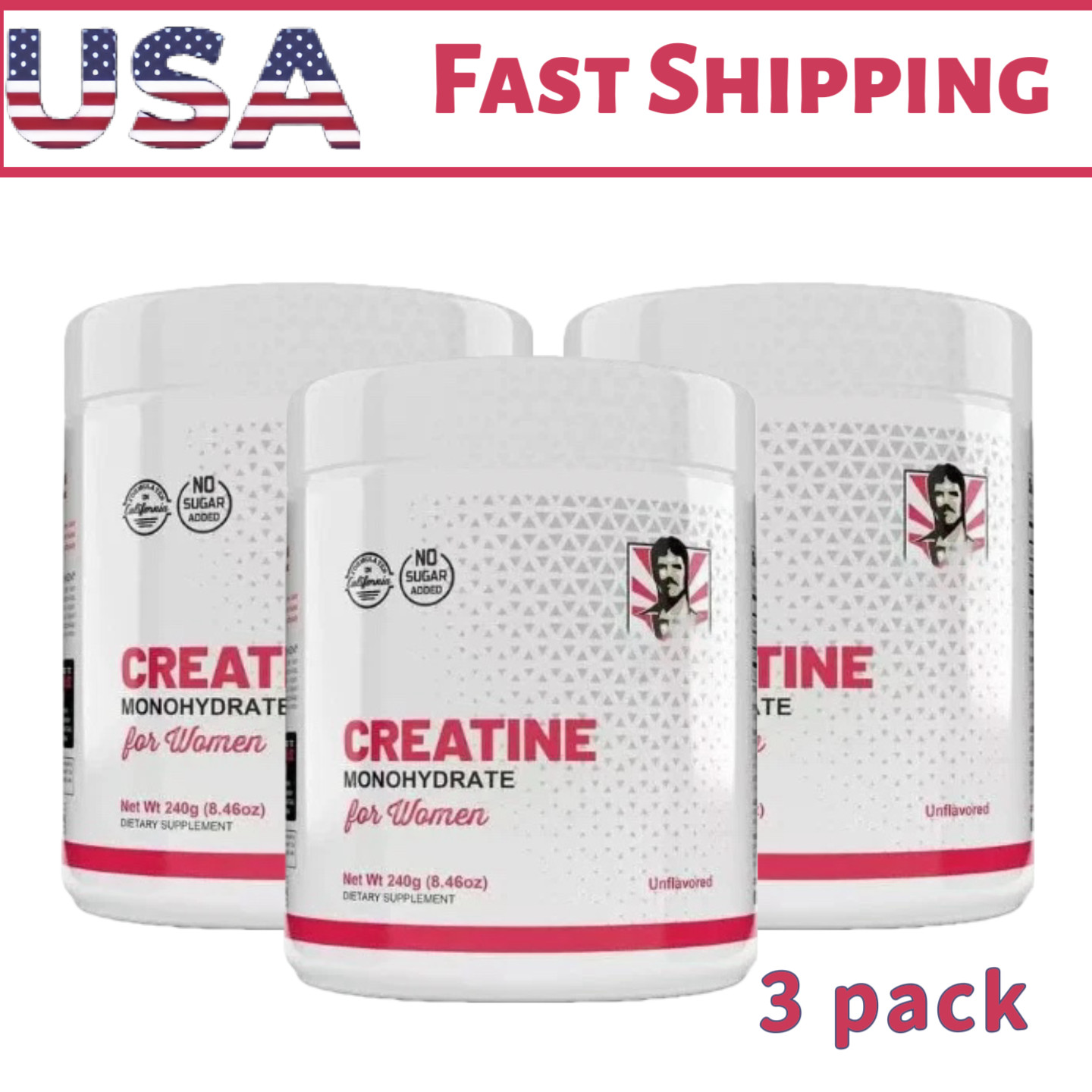 2x Powder Muscle Gain Strength Booster For Women Creatine Monohydrate 240g gif