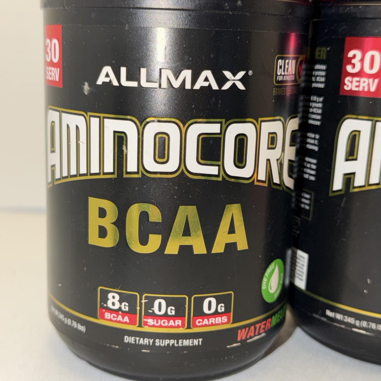 AllMax AMINOCOR BCAA, Watermelon, 0.76 lbs (345 g) Sealed , One Cap Has Crack