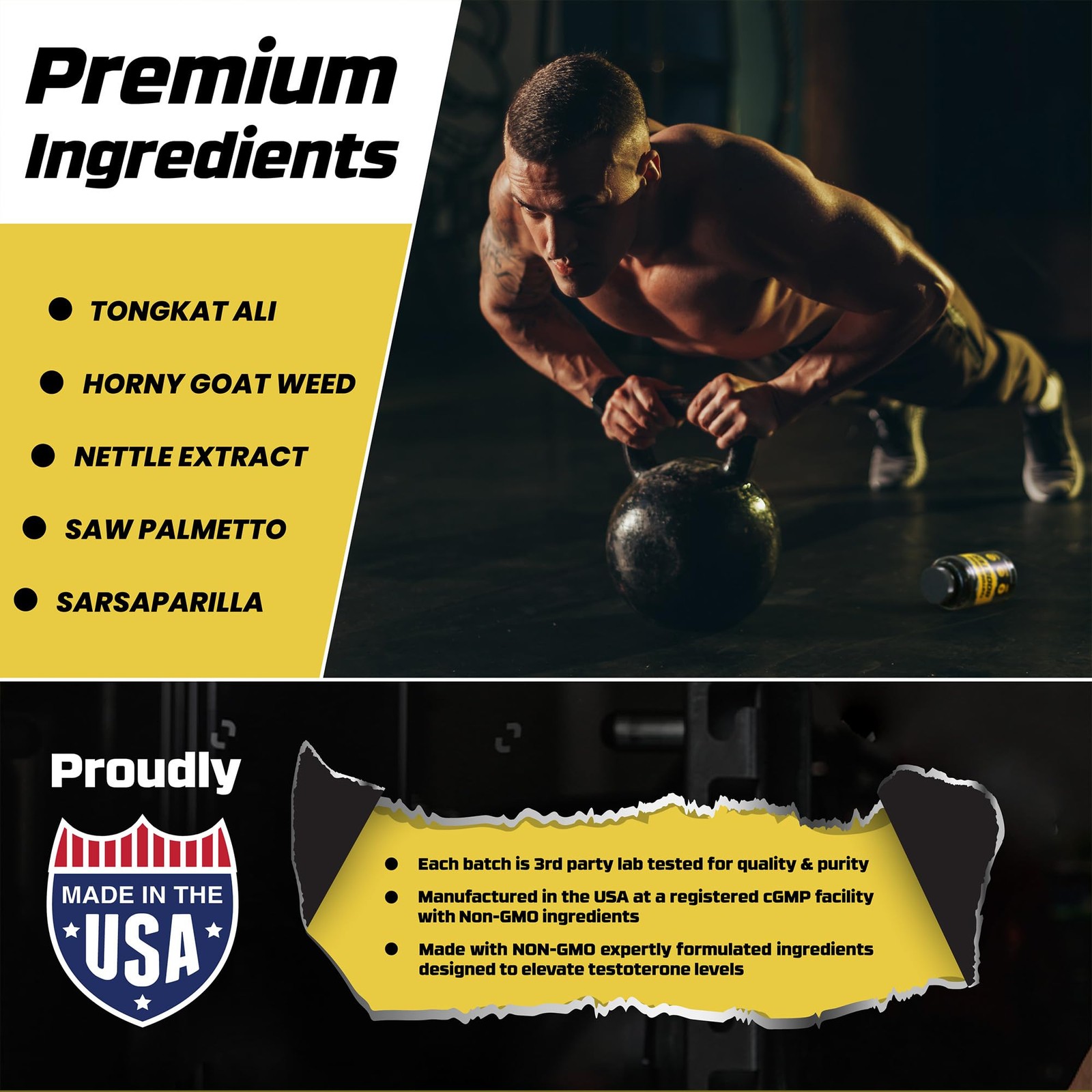 Testosterone Booster for Men – Male Enhancing 60 Count (Pack of 2), Brown