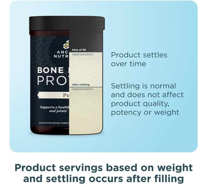 Ancient Nutrition Bone Broth Protein Powder 20g – Pure 40 servings (20 x 2-pack)