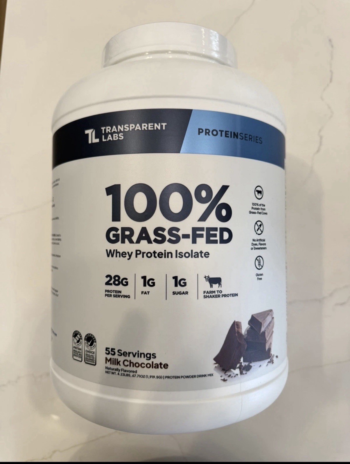 Transparent Labs Grass-Fed Whey Protein Isolate – Naturally Flavored, 55 Serving