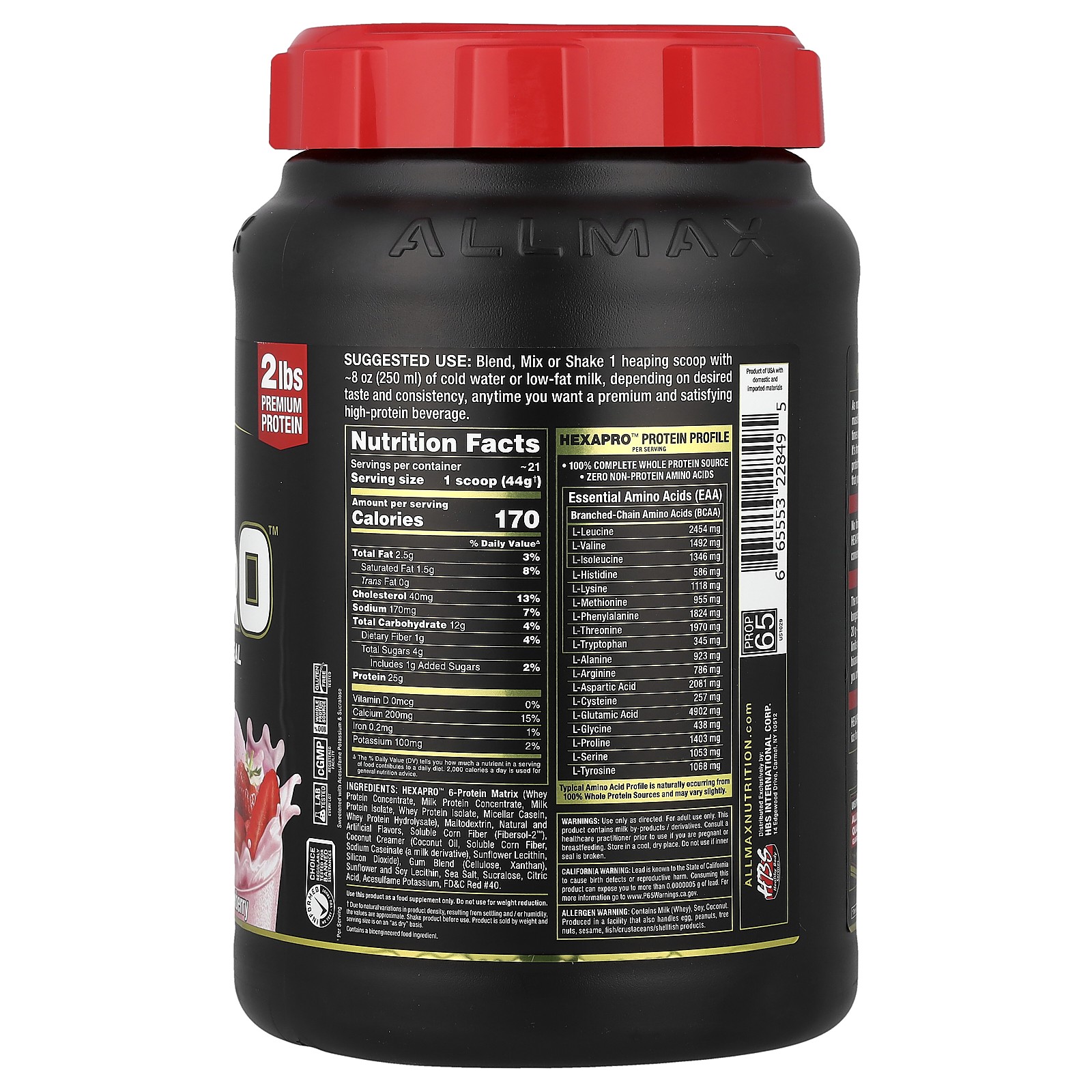 Hexapro™, High-Protein Lean Meal, Strawberry, 2 lbs (907 g)