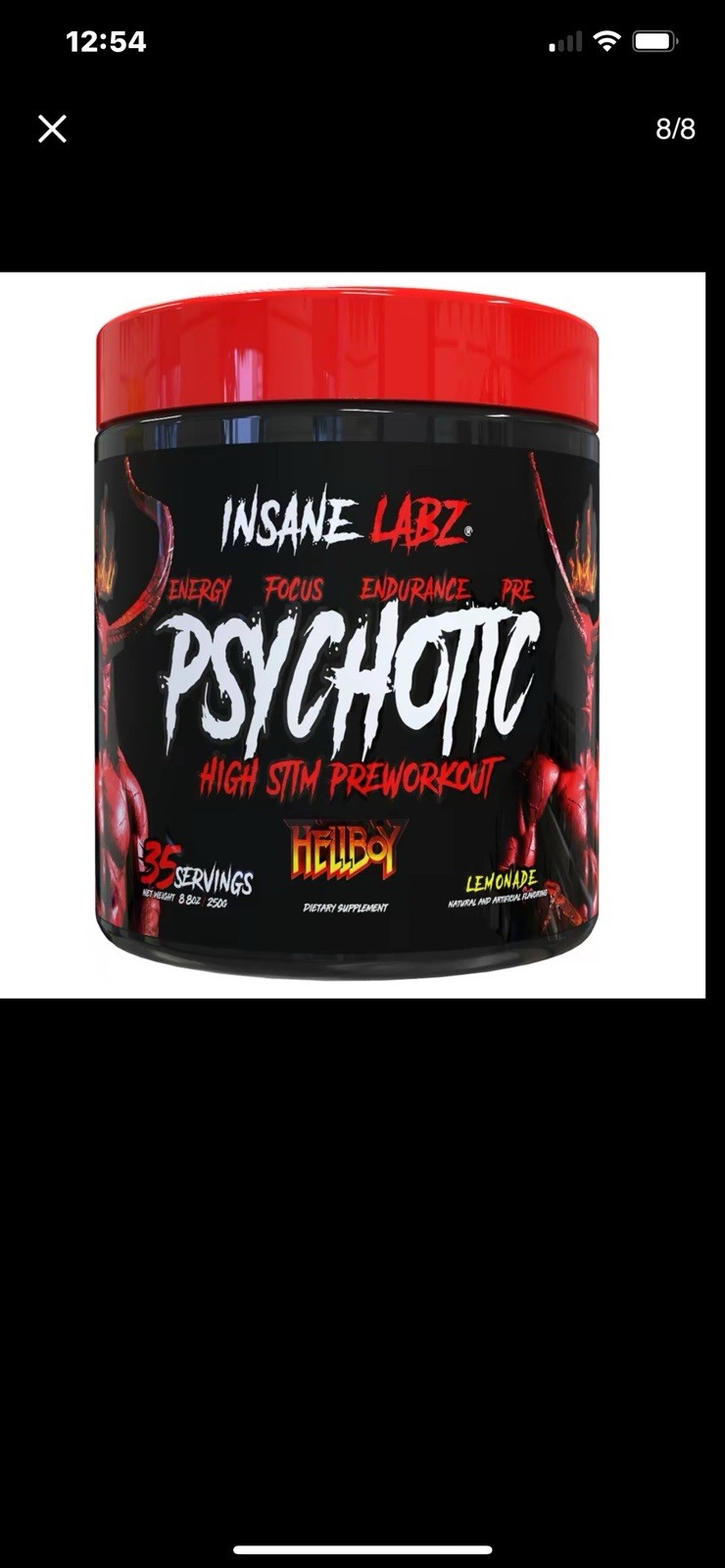 Hellboy Psychotic Pre Workout Cherry Limeade 35 Servings Energy See Description