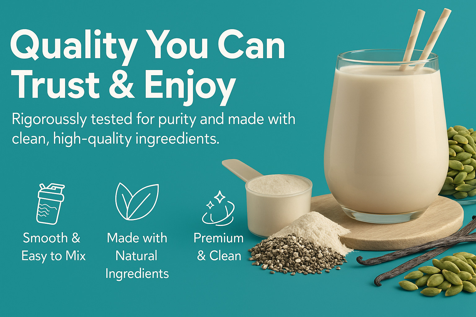 Organic Vegan Protein Powder- Vanilla,20g Protein-Only 5 Simple Ingredients 8 oz