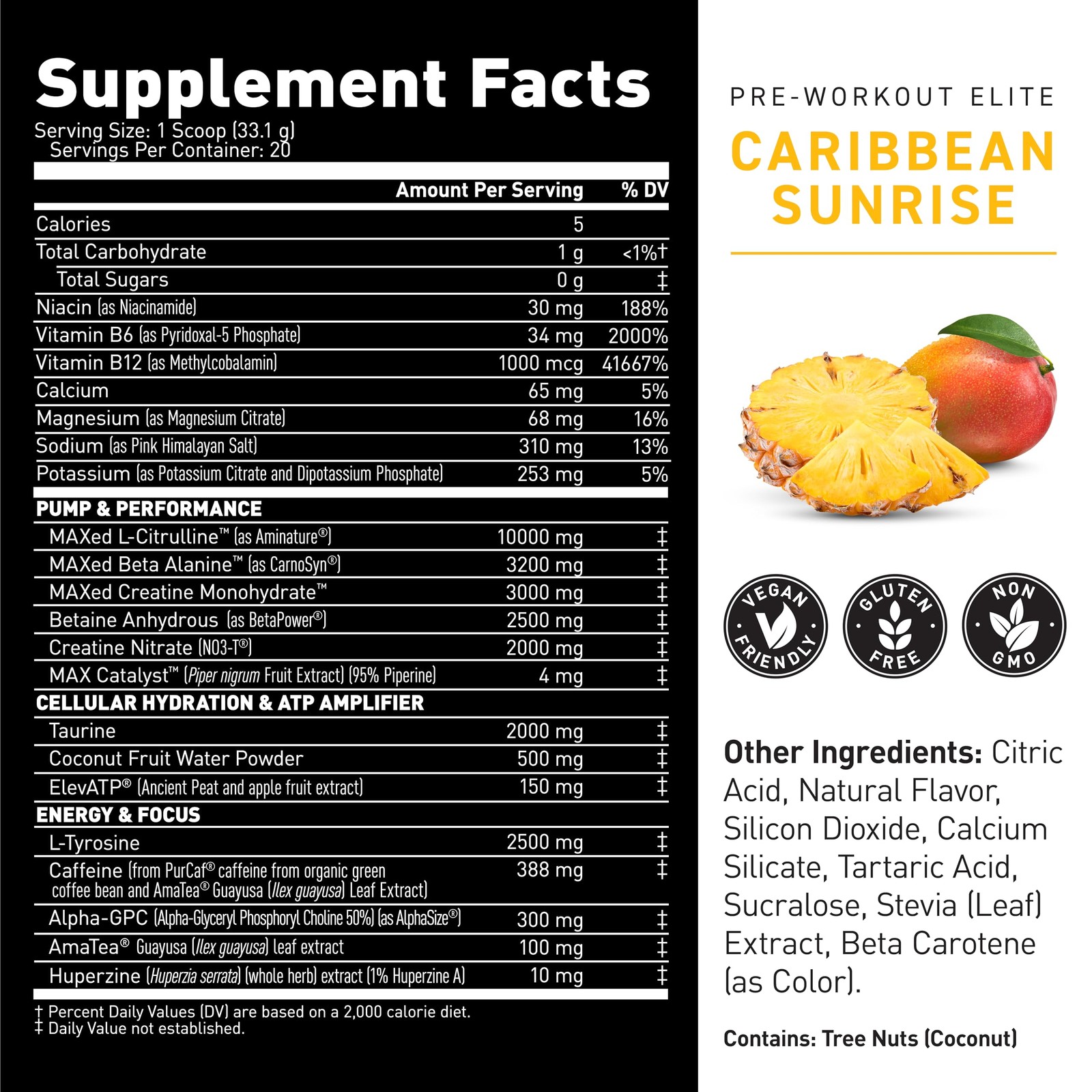 Kaged Pre Workout Elite Supplement 21 Ingredients Enhanced Energy Focus Pumps