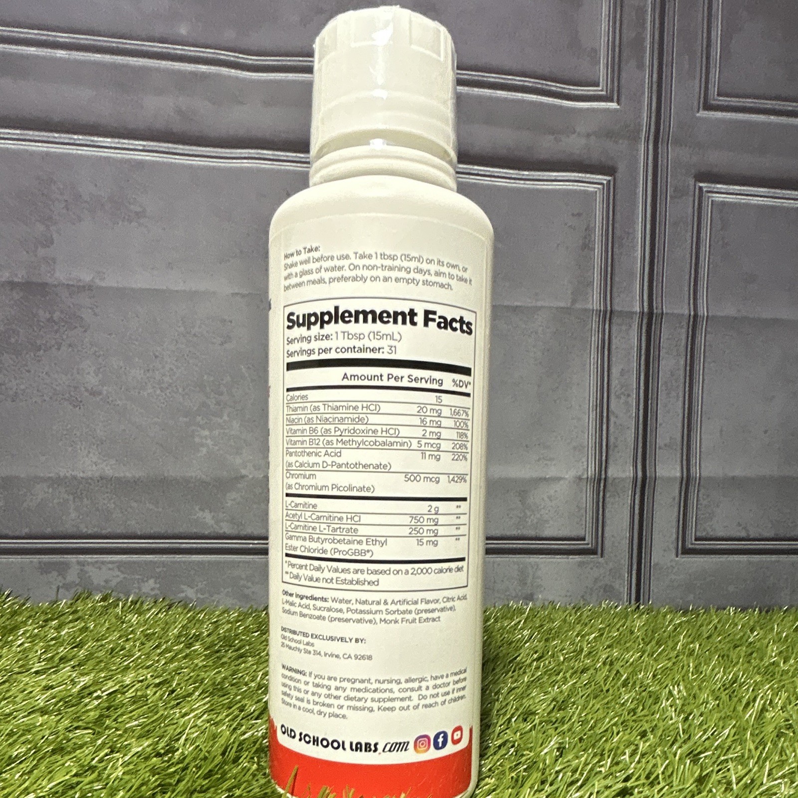 Old School Labs Liquid Carnitine 3000mg Plus 16 fl oz (465 mL) 31 Servings