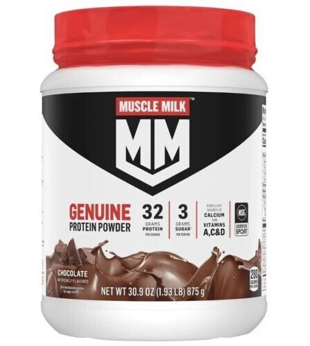 Muscle Milk – Genuine Protein Powder – Chocolate – 1.93 Pound – 12 Servings