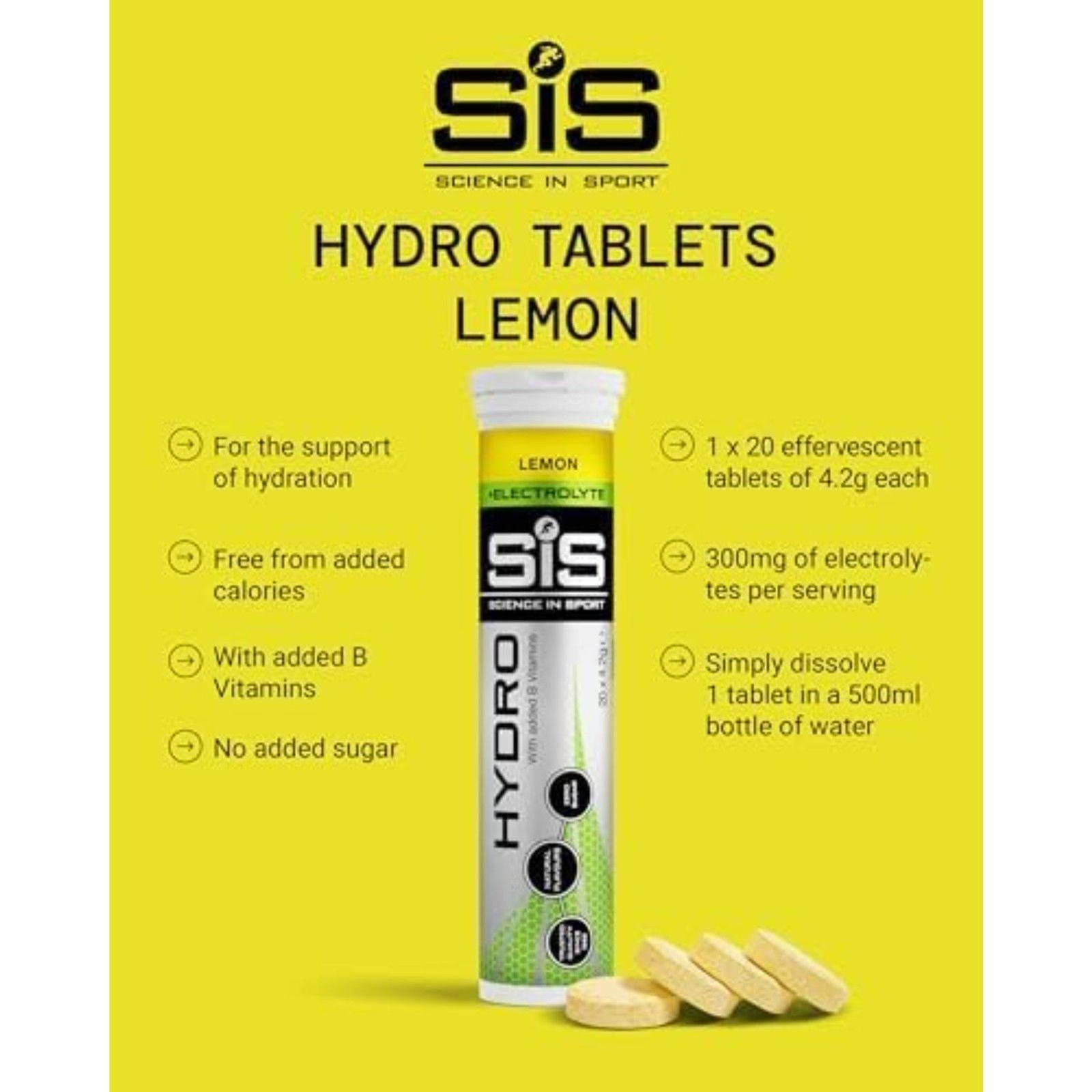 Science in Sport SiS Go Hydro Electrolyte Tablets Lemon Flavor Hydration Box