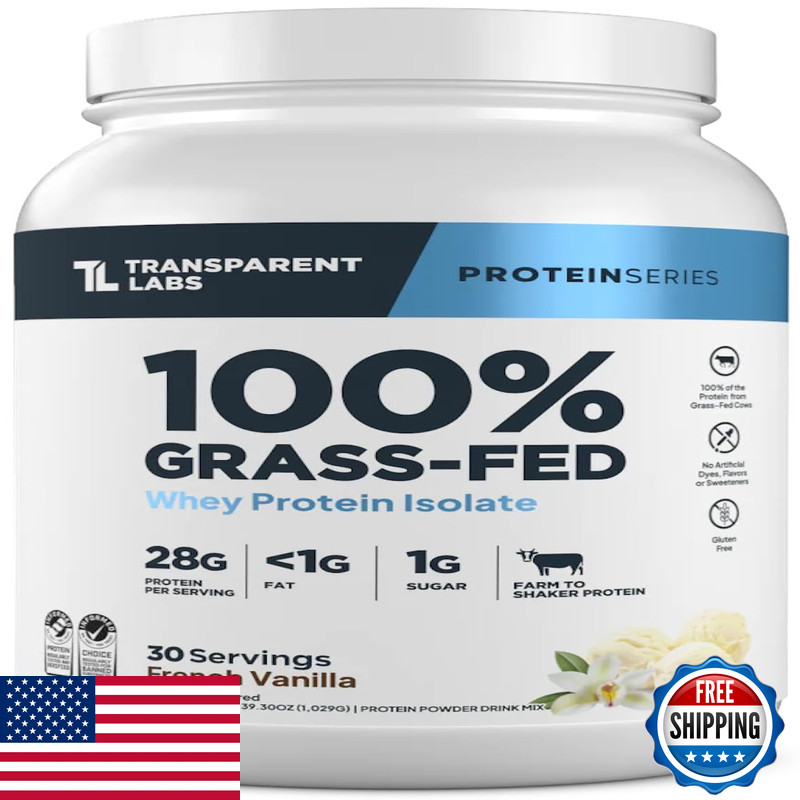 Transparent Labs Grass-Fed Whey Protein Isolate – Naturally Flavored Gluten