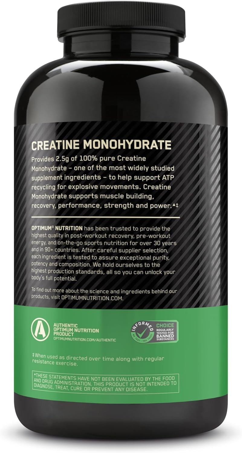 Optimum Nutrition 100% Pure Micronized Creatine Monohydrate 300 Capsules BB12/26