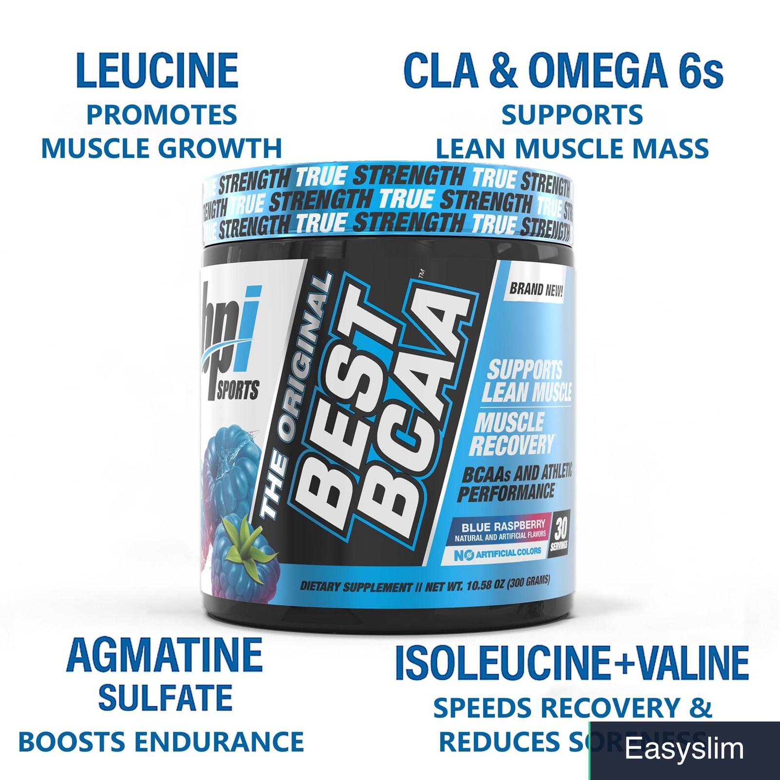 Branched Chain Amino Acid BCAA Powder Blue Raspberry 30 Servings
