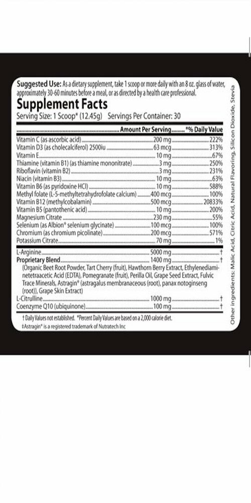 Organic Beet Root Powder 500mg, L-Arginine, L-Citrulline Cherry 2 Pk.