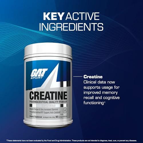 GAT SPORT Creatine Monohydrate Powder – Boost Strength, Brain Health, and – 300