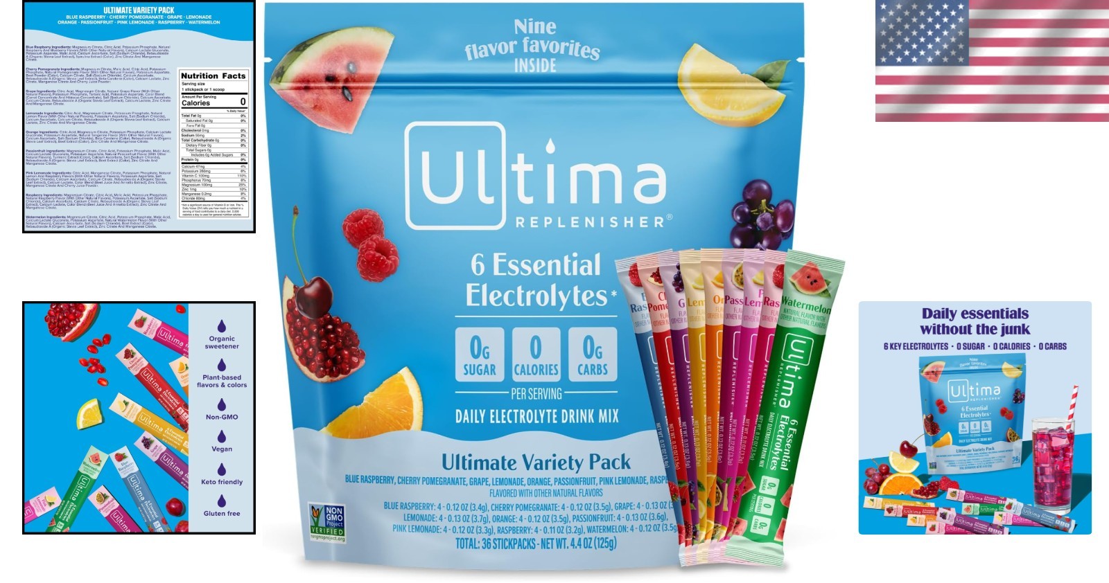 Keto Friendly Electrolyte Powder Packets, 36 Servings