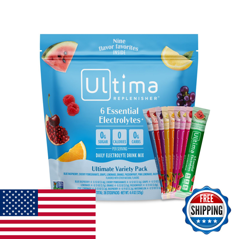 Ultima Replenisher Daily Electrolyte Powder Ultimate Variety Pack 36 Stickpacks
