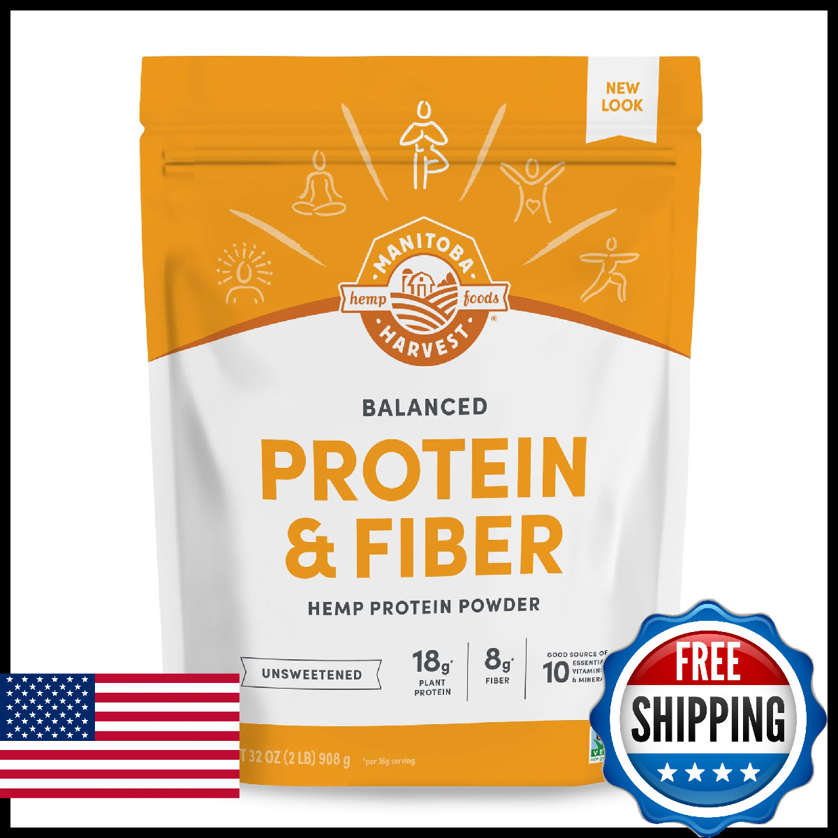 Manitoba Harvest Hemp Yeah Balanced Protein And Fiber Powder Unsweetened Keto
