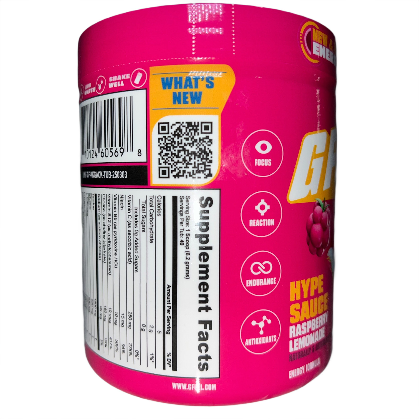 G Fuel Hype Sauce Sugar Free Raspberry Lemonade 40 Servings BRAND NEW