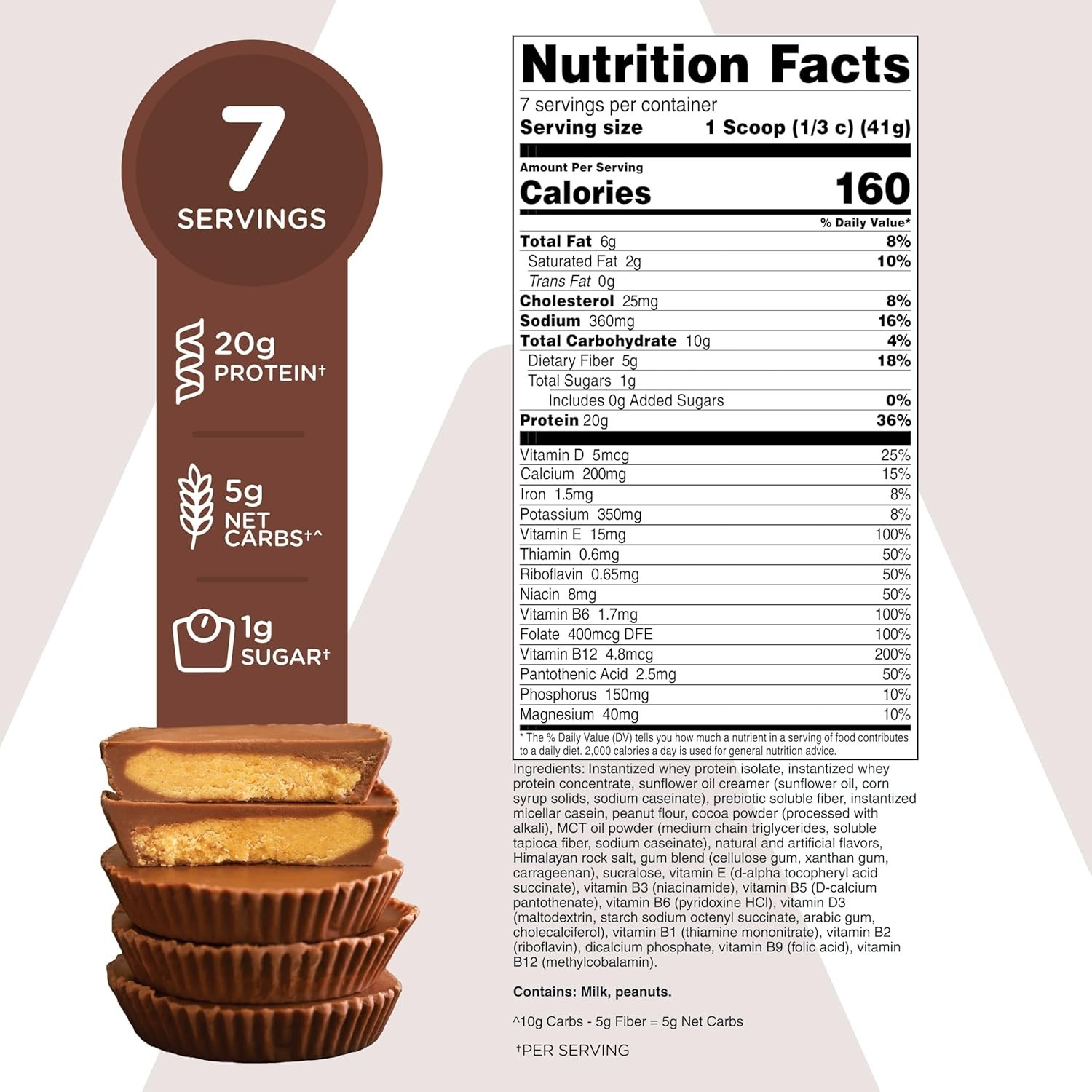 Meal Replacement Shake Powder 7 Servings Chocolate Peanut Butter – Gluten Fre…
