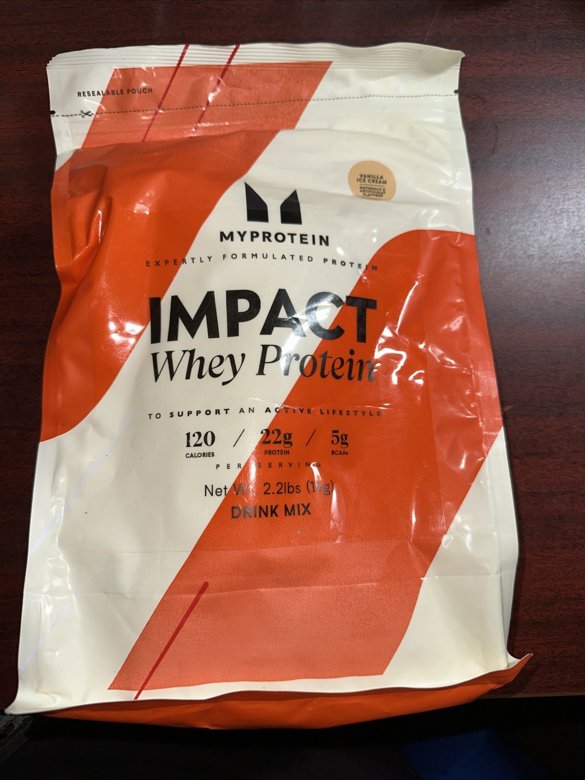 MyProtein Impact Whey Protein 2.2 Lbs Vanilla Ice Cream Drink Mix Best By 07/26