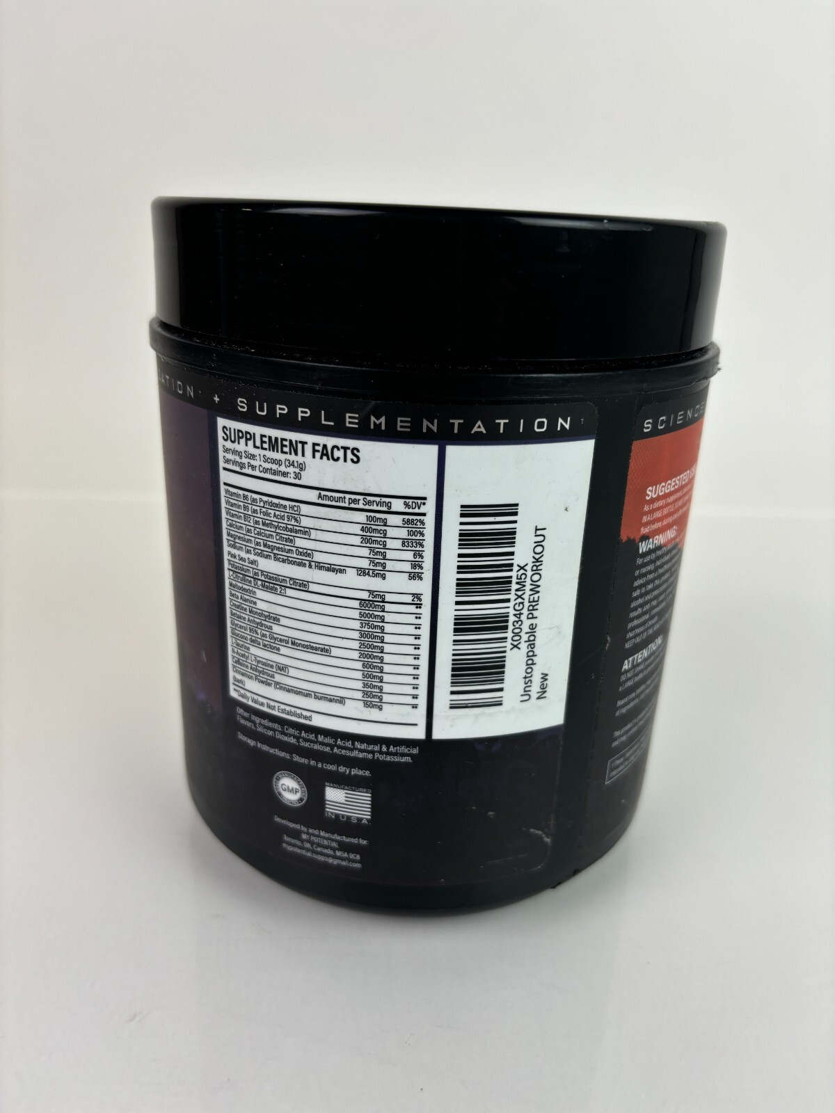 MY POTENTIAL Unstoppable Pre Workout 30 Servings 2.3 Lb Powder Sour Gummy Candy