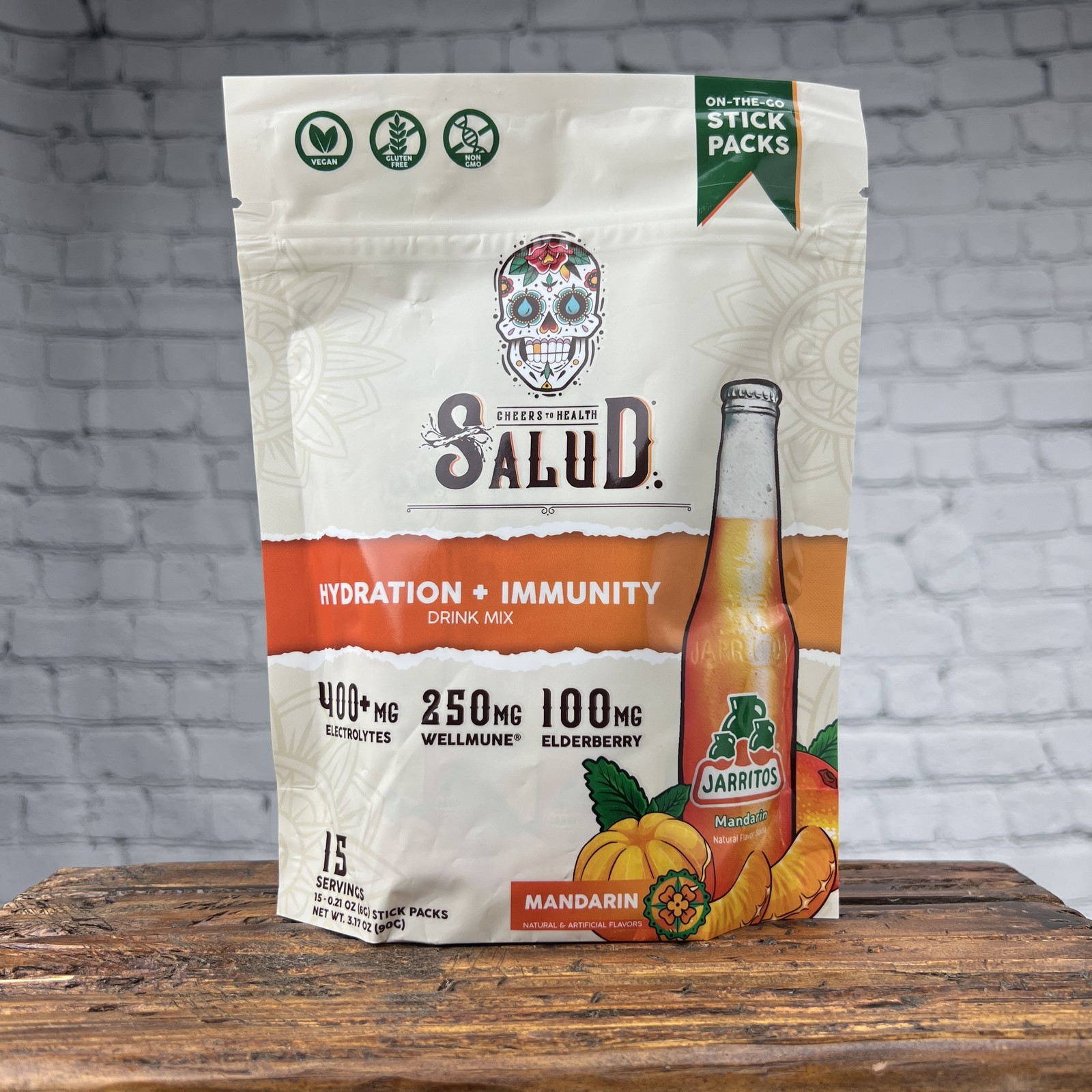 Salud Mandarin Hydration & Immunity Drink Mix, 15 Servings, Vegan, Gluten-Free