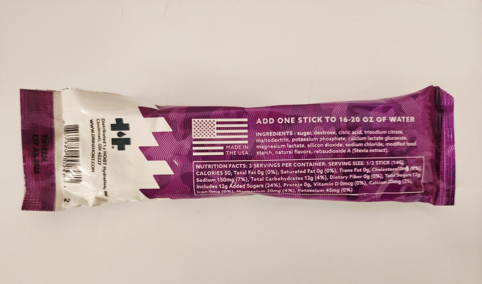 Hoist Military Hydration Electrolyte Powder Sticks 12, 24, 36, 48, or 100 pack