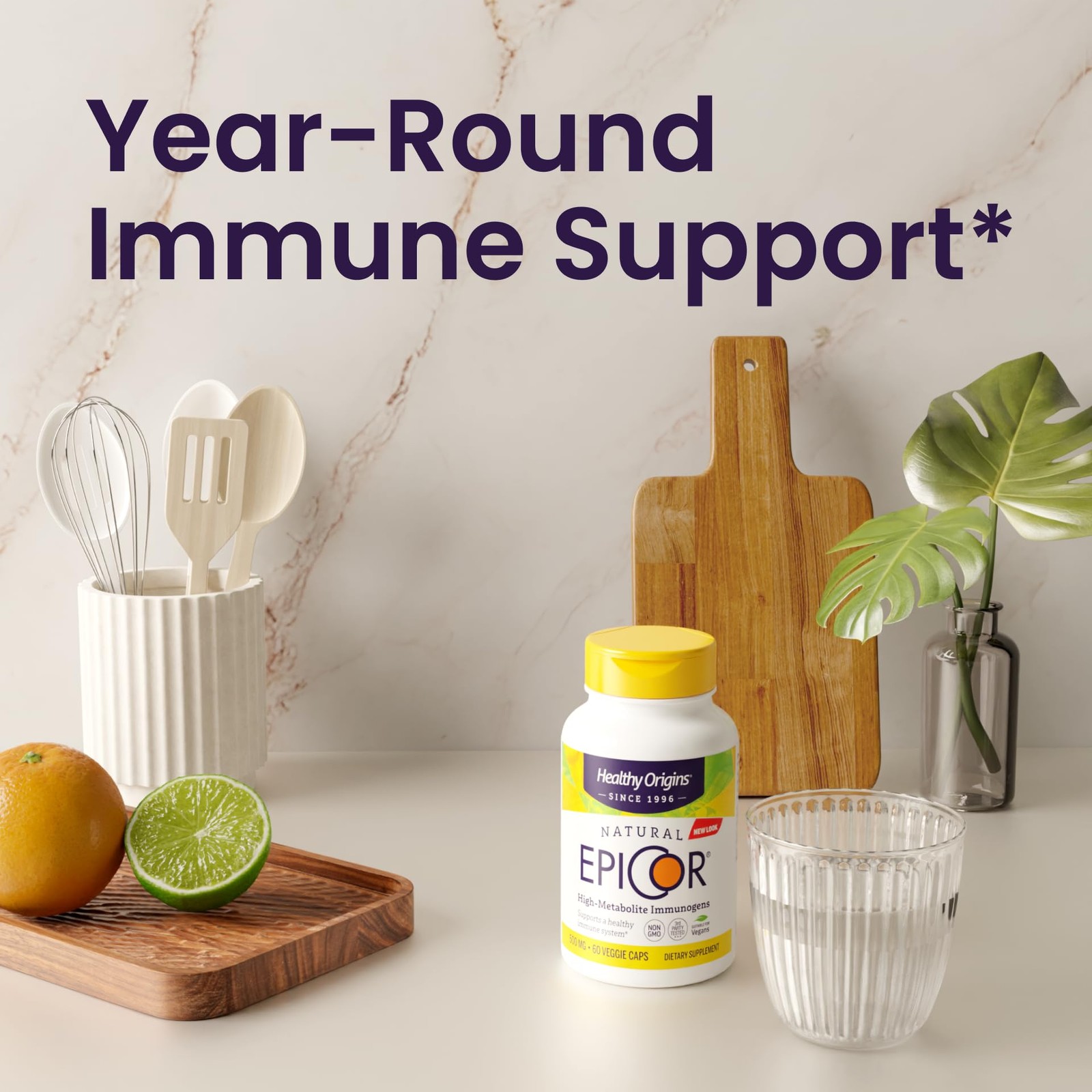 Healthy Origins Epicor 500 Mg Immune Support Non-Gmo Gluten 150 Veggie Capsules