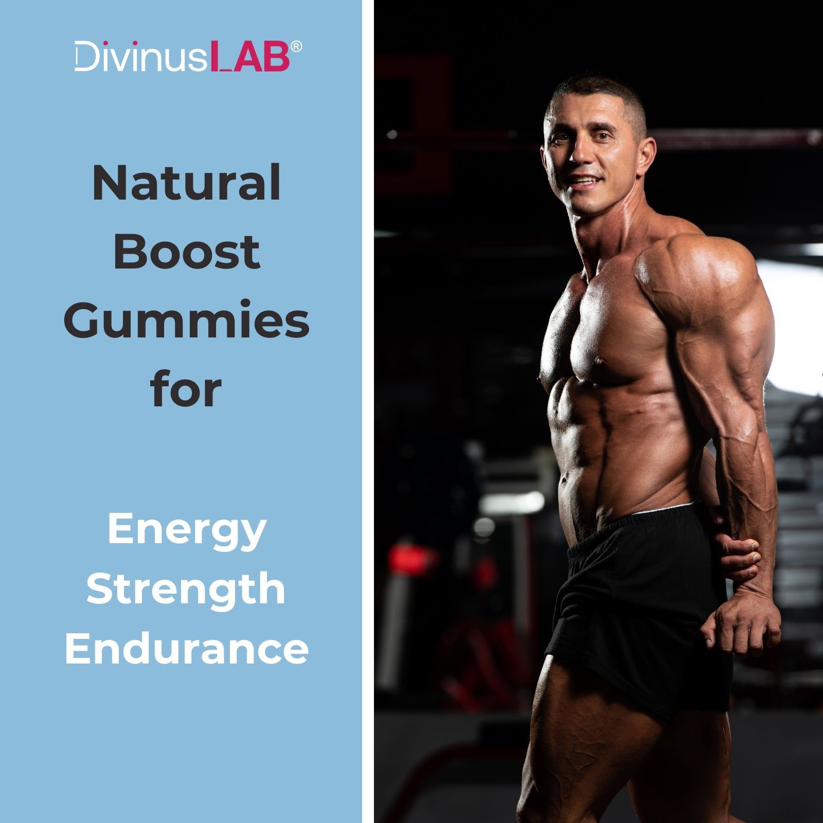 DivinusLab Creatine Monohydrate Gummies 5g Pre Workout For Building Muscle 120Ct