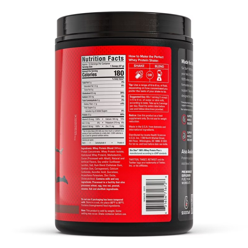 100% Whey Protein Plus – Triple Chocolate: Gluten-Free Muscle Growth Powder
